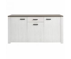 Enfilade avec 6 niches + 1 tiroir en bois L216xP42.30xH82.10 cm MARQUIS 3 portes