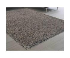 Tapis shaggy poil long 100% polypropylène Douceur Taupe 200x290cm