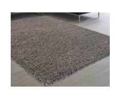 Tapis shaggy poil long 100% polypropylène Douceur Taupe 60x110cm