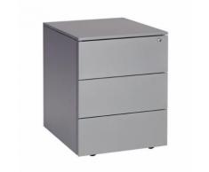 adema caisson mobile 3 tiroirs coloris argent,