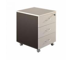 caisson mobile 3t plats anthracite/gris clair,