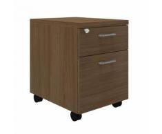caisson mobile idea 2 tiroirs noyer,