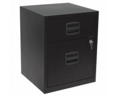 caisson combi 2 tiroirs noir,