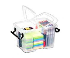 Boîte de rangement en plastique Strata - 6 L - couvercle clipsé - dim int 15,7 x 22,1 x 15,5 cm
