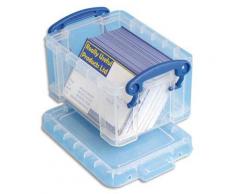 Boîte de rangement en plastique transparent avec couvercle - 0,3 litre - dimensions : L12 x H6,5 x P8,5 cm