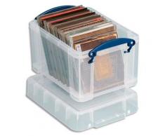 Boîte de rangement en plastique transparent avec couvercle - 3 litres - dimensions : L24,5 x H16 x P18 cm