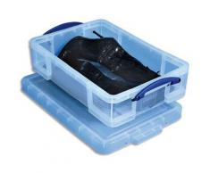 Boîte de rangement en plastique transparent avec couvercle - 24,5 litres - dimensions : L60 x H15,5 x P40 cm
