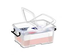 Boîte de rangement en plastique Strata - 12 L - couvercle clipsé - dim int 22,1 x 31,5 x 15,6 cm