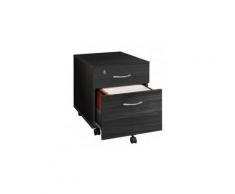 Caisson mobile 2 tiroirs bois noir