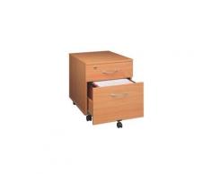 Caisson mobile 2 tiroirs bois merisier