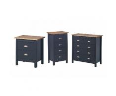 Table de chevet + chiffonnier + commode Betty