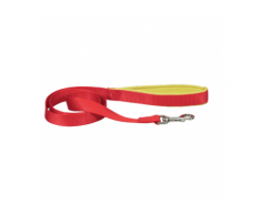 Laisse sangle rouge en nylon pour chien avec poignée confort Chapuis Sellerie Largeur 20 mm Longueur 1,20 m