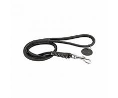 Laisse noire en cuir rond pour chien Chapuis Sellerie Diamètre 13 mm Longueur 1,22 m