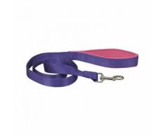 Laisse sangle violette en nylon pour chien avec poignée confort Chapuis Sellerie Largeur 20 mm Longueur 1,20 m