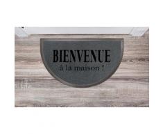 Tapis d'entrée antidérapant : Demi Lune Maison / Gris et Noir