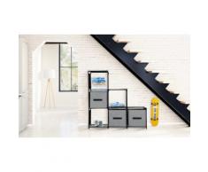 Etagère escalier : Noire - 3 boîtes de rangement