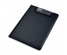 Conférencier Juscha Brescia imitation cuir - 33 x 25 x 2 cm - avec porte-bloc, calculette clip et pochettes - noir