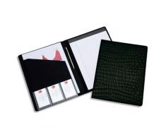 Conférencier Rexel Croc - format A4 - couverture motif croco noir - carnet de notes inclus