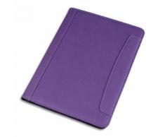 Conférencier Juscha Messina imitation cuir - 32,5 x 24,5 x 2cm - avec bloc-notes et pochettes multiples - violet