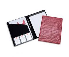 Conférencier Rexel Croc - format A4 - couverture motif croco rouge - carnet de notes inclus
