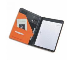 Conférencier Juscha Messina imitation cuir - 32,5 x 24,5 x 2cm - avec bloc-notes et pochettes multiples - orange