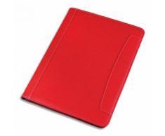 Conférencier Juscha Messina imitation cuir - 32,5 x 24,5 x 2cm - avec bloc-notes et pochettes multiples - rouge