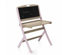 Bureau évolutif pour enfant avec tableau en acacia rose