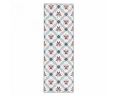 Tapis de couloir en vinyle gris et rouge 60x200cm