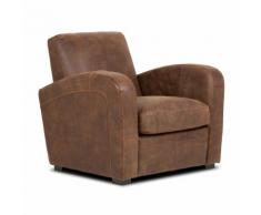 Fauteuil de salon en croûte de cuir