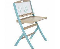 Bureau évolutif pour enfant avec tableau en acacia bleu