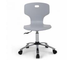 Chaise de bureau junior grise à roulettes