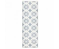 Tapis de couloir en vinyle gris et blanc 60x200cm