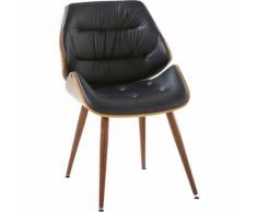 Chaise rétro capitonnée en simili cuir