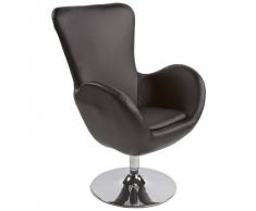 Fauteuil à oreilles pivotant 'DOMUS' noir en matière synthétique