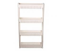 Desserte de cuisine, Étagère Meuble, Chariot de niche, Rangement sur 4 étages - Blanc
