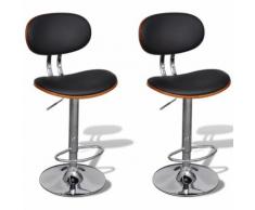 vidaXL Tabouret de bar 2 pcs Cuir synthétique Hauteur réglable