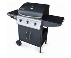 Barbecue au gaz Athos cuisine extérieure 3 brûleurs + feu latéral avec thermomètre