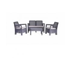 Salon de jardin en résine gris anthracite SAINT BARTH
