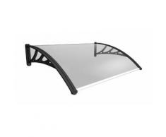 Auvent porte d'entrée Bertille - Coloris stucture - Noir, Longueur totale - 120 cm, Profondeur