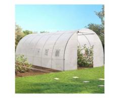 Grande serre de jardin transparente 18 m² tunnel 7 arceaux pro galvanisé 6x3x2m
