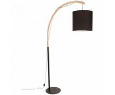 Lampadaire en métal et bois Elot Shulg - noir - Atmosphera