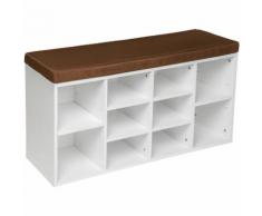Meubles à Chaussures, Etagère, Armoire en MDF Siège 103,5 cm x 48 cm x 30 cm Blanc