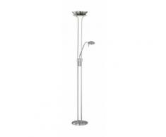 Lampadaire LED Variateur et Liseuse Mendo Nickel