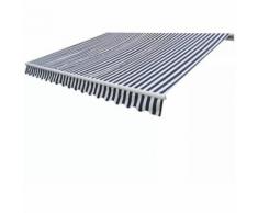 vidaXL Auvent pliable 400 cm Bleu marine et blanc
