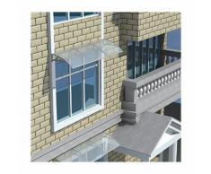 Auvent de porte 195 x 96cm entrée marquise porte marquise d'accueil terrasse toit transparent GVH191