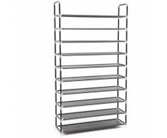 Songmics Armoire/étagères à chaussures 10 couches noir 100 x 29 x 175 cm LSR10H