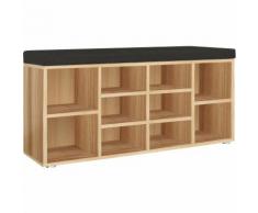 Armoire à chaussures Étagère Chêne 10 Paires de chaussures Coussin d'assise Étagère Meuble