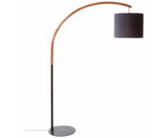 Lampadaire en métal et bois Elot Shulg - gris - Atmosphera