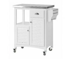 Desserte sur roulettes Meuble chariot de cuisine de service roulant Armoire de rangement Plan de