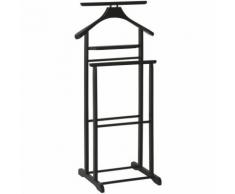 Valet de nuit en bois massif couleur noir - L47 x P36 x H102 cm